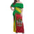 Personalized Saint Kitts and Nevis Family Matching Off Shoulder Maxi Dress and Hawaiian Shirt Coat Of Arms Sporty Style