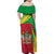 Personalized Saint Kitts and Nevis Family Matching Off Shoulder Maxi Dress and Hawaiian Shirt Coat Of Arms Sporty Style