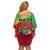 Personalized Saint Kitts and Nevis Family Matching Off Shoulder Short Dress and Hawaiian Shirt Coat Of Arms Sporty Style