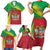 Personalized Saint Kitts and Nevis Family Matching Short Sleeve Bodycon Dress and Hawaiian Shirt Coat Of Arms Sporty Style