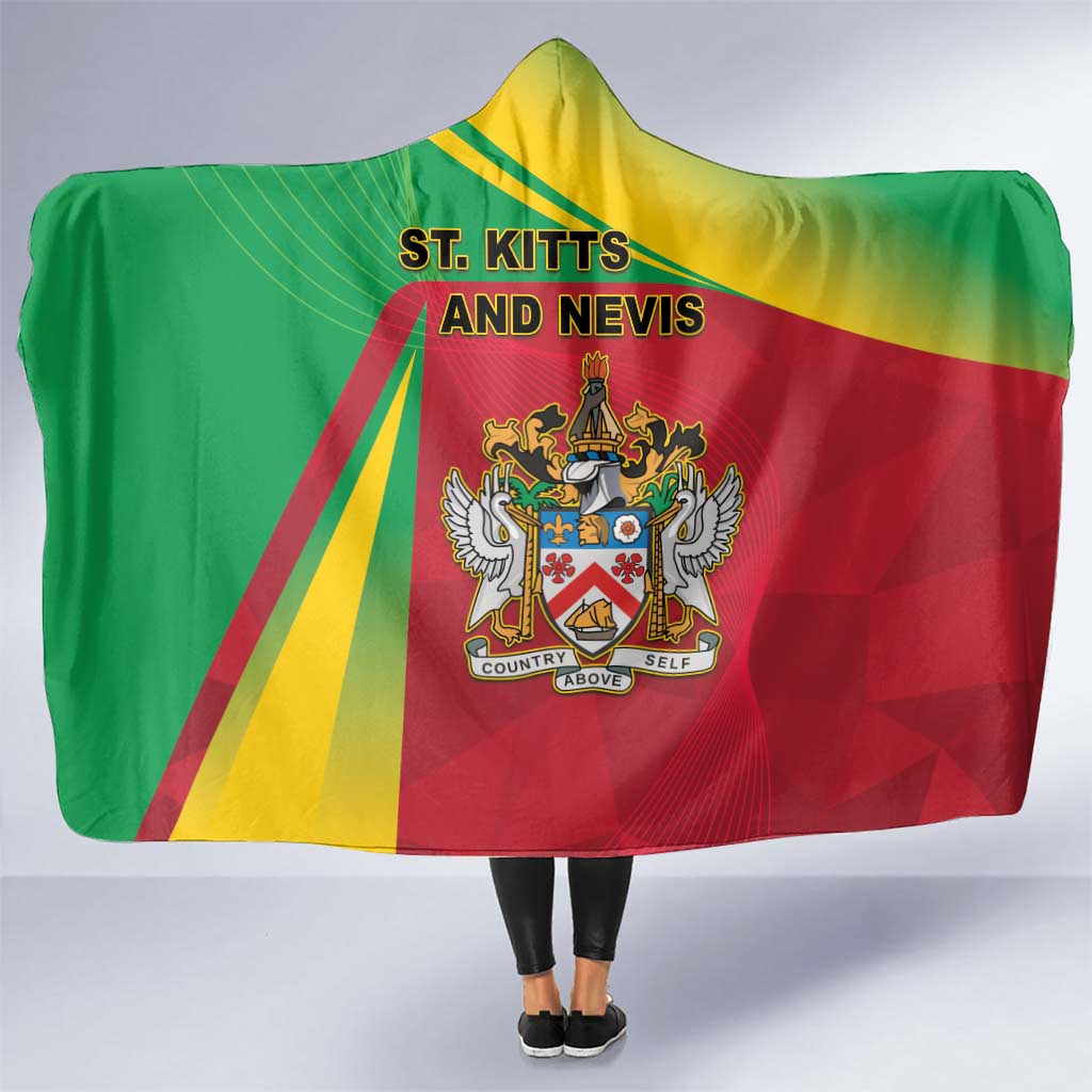 Saint Kitts and Nevis Hooded Blanket Coat Of Arms Sporty Style