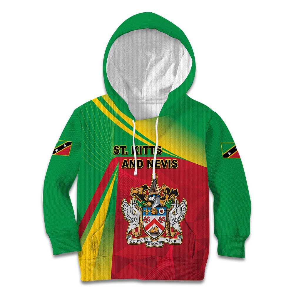 Personalized Saint Kitts and Nevis Kid Hoodie Coat Of Arms Sporty Style