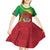 Personalized Saint Kitts and Nevis Kid Short Sleeve Dress Coat Of Arms Sporty Style