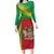 Personalized Saint Kitts and Nevis Long Sleeve Bodycon Dress Coat Of Arms Sporty Style