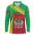 Personalized Saint Kitts and Nevis Long Sleeve Polo Shirt Coat Of Arms Sporty Style