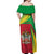 Personalized Saint Kitts and Nevis Off Shoulder Maxi Dress Coat Of Arms Sporty Style