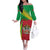 Personalized Saint Kitts and Nevis Off The Shoulder Long Sleeve Dress Coat Of Arms Sporty Style