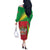 Personalized Saint Kitts and Nevis Off The Shoulder Long Sleeve Dress Coat Of Arms Sporty Style