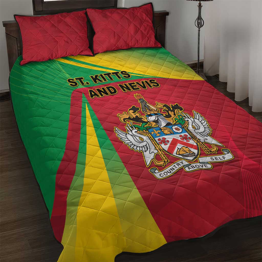 Saint Kitts and Nevis Quilt Bed Set Coat Of Arms Sporty Style