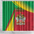 Saint Kitts and Nevis Shower Curtain Coat Of Arms Sporty Style