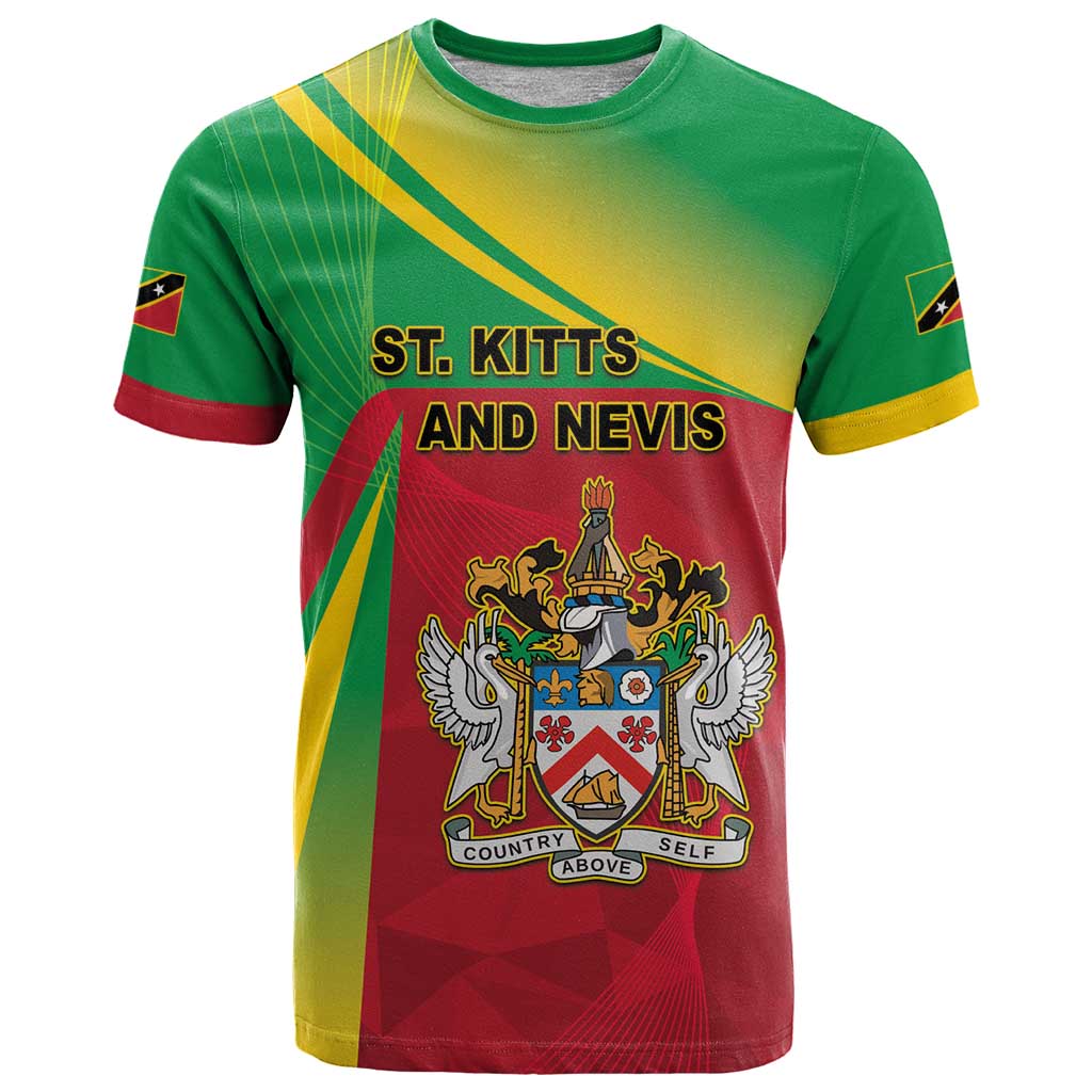 Personalized Saint Kitts and Nevis T Shirt Coat Of Arms Sporty Style