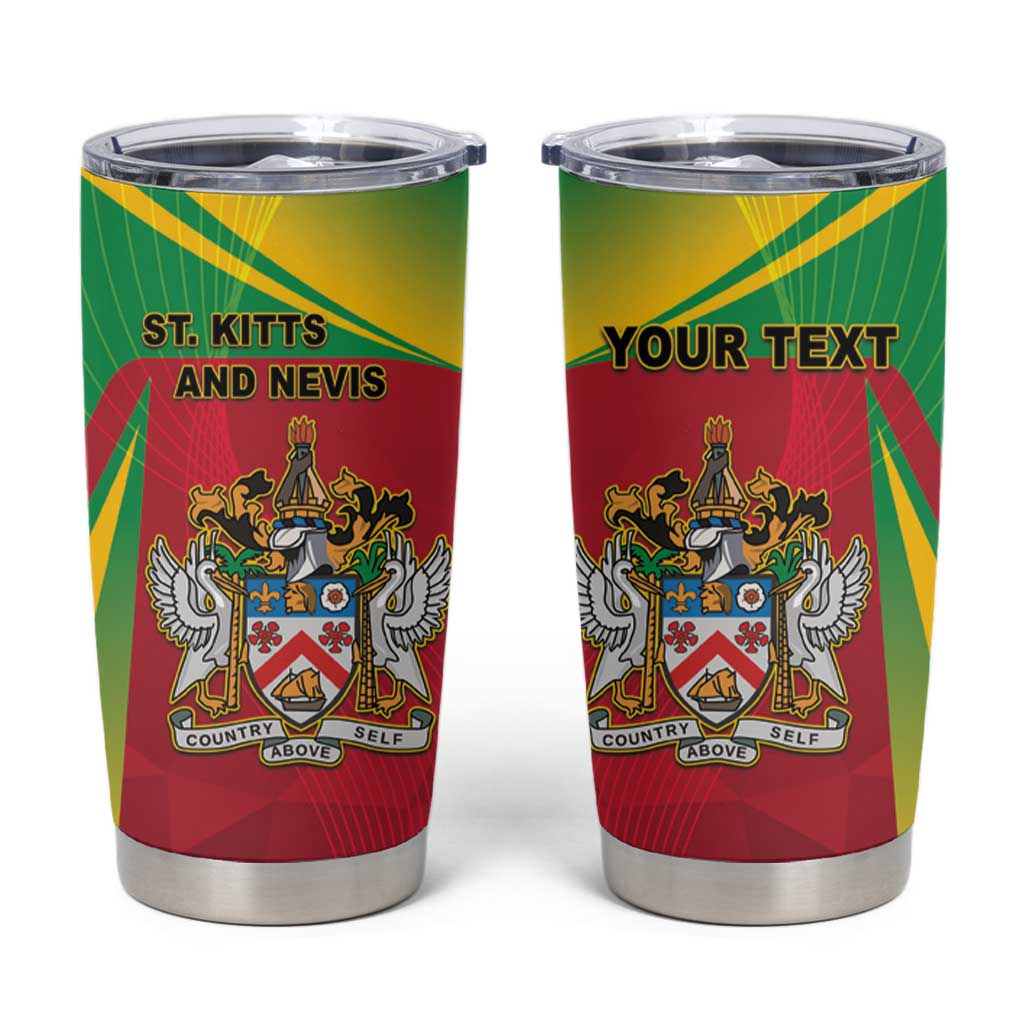 Personalized Saint Kitts and Nevis Tumbler Cup Coat Of Arms Sporty Style