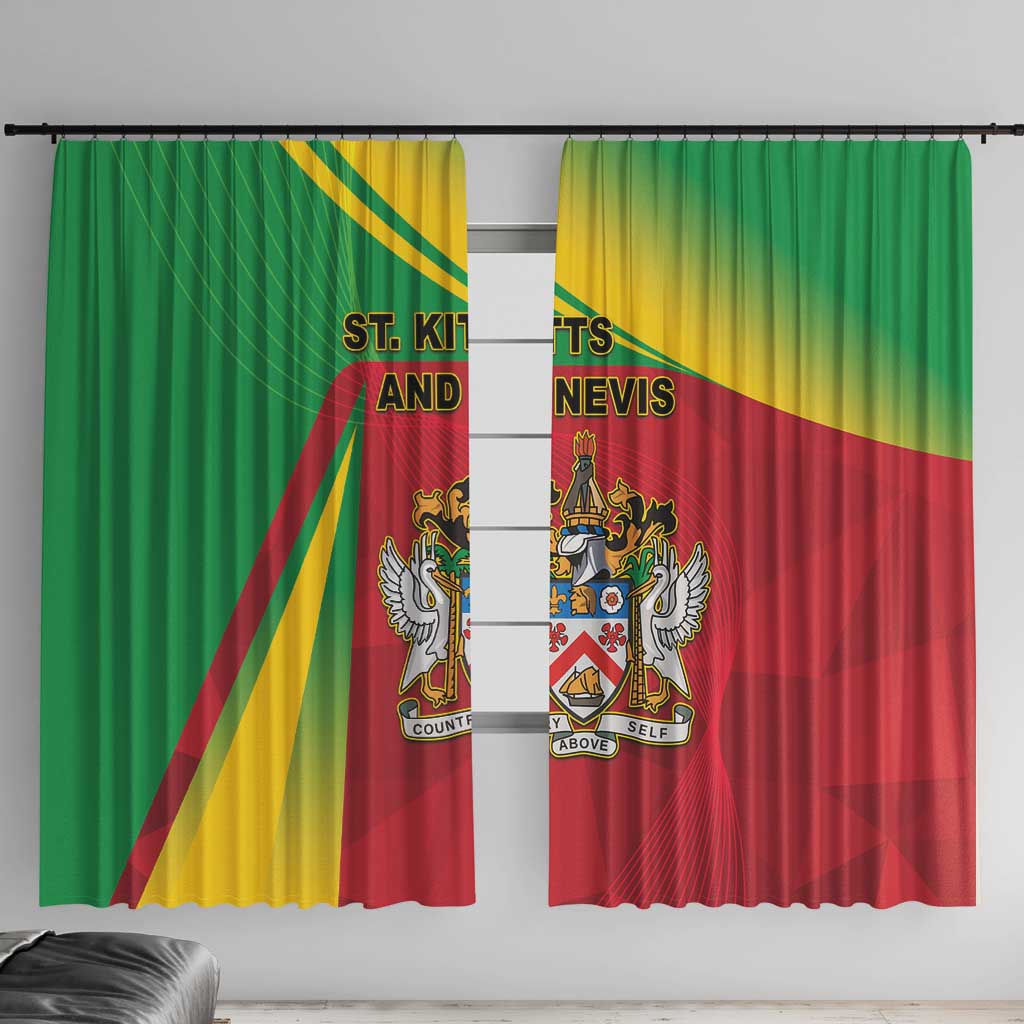 Saint Kitts and Nevis Window Curtain Coat Of Arms Sporty Style