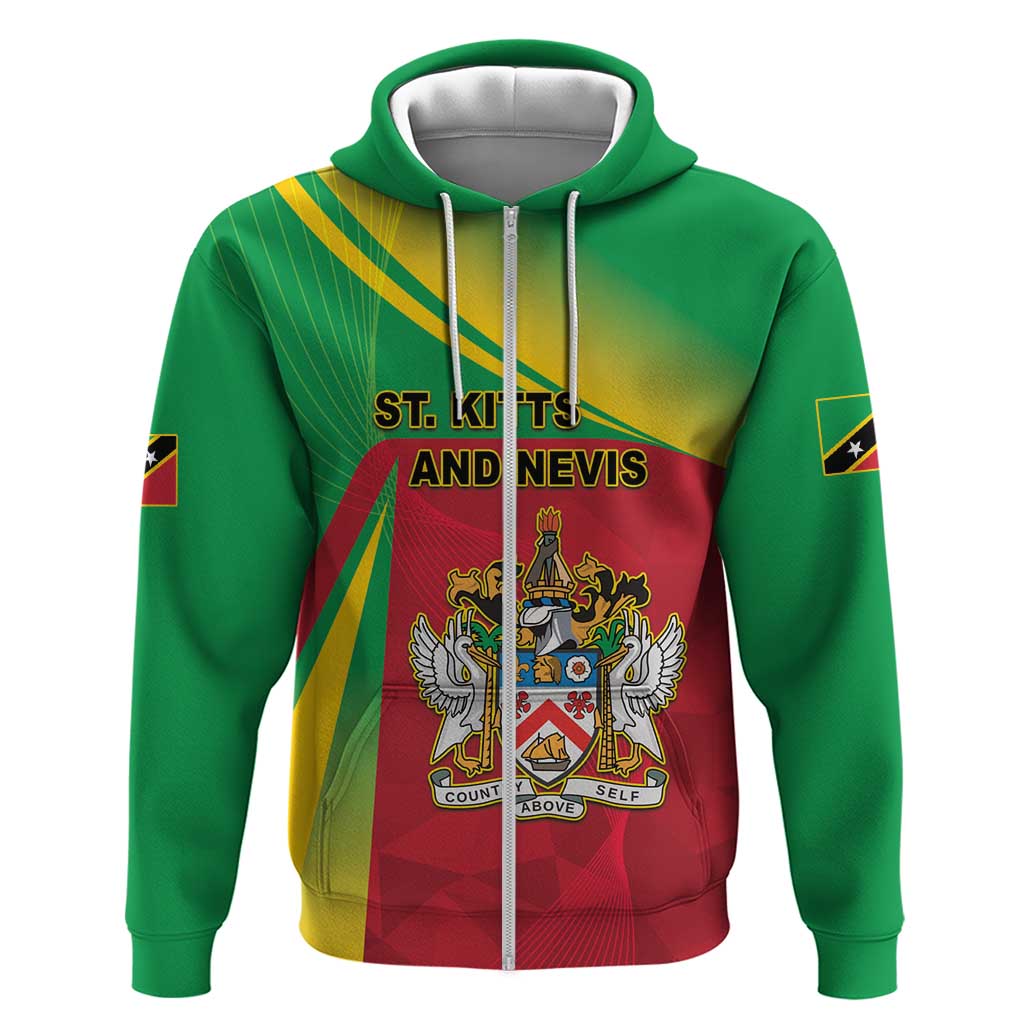 Personalized Saint Kitts and Nevis Zip Hoodie Coat Of Arms Sporty Style