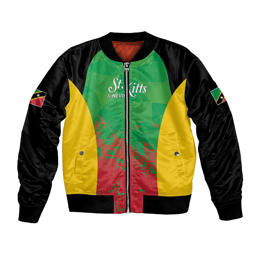 Custom Saint Kitts and Nevis Cricket Bomber Jacket Simple Style