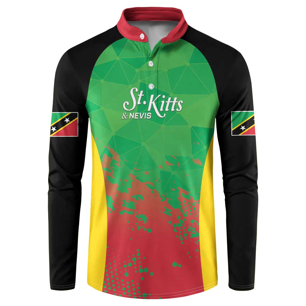 Custom Saint Kitts and Nevis Cricket Button Sweatshirt Simple Style