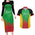 Custom Saint Kitts and Nevis Cricket Couples Matching Long Sleeve Bodycon Dress and Hawaiian Shirt Simple Style