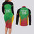 Custom Saint Kitts and Nevis Cricket Couples Matching Long Sleeve Bodycon Dress and Long Sleeve Button Shirt Simple Style