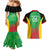 Custom Saint Kitts and Nevis Cricket Couples Matching Mermaid Dress and Hawaiian Shirt Simple Style