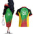 Custom Saint Kitts and Nevis Cricket Couples Matching Off The Shoulder Long Sleeve Dress and Hawaiian Shirt Simple Style