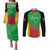 Custom Saint Kitts and Nevis Cricket Couples Matching Puletasi and Long Sleeve Button Shirt Simple Style