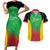 Custom Saint Kitts and Nevis Cricket Couples Matching Short Sleeve Bodycon Dress and Hawaiian Shirt Simple Style