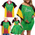 Custom Saint Kitts and Nevis Cricket Family Matching Off Shoulder Short Dress and Hawaiian Shirt Simple Style