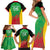 Custom Saint Kitts and Nevis Cricket Family Matching Short Sleeve Bodycon Dress and Hawaiian Shirt Simple Style