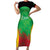 Custom Saint Kitts and Nevis Cricket Family Matching Short Sleeve Bodycon Dress and Hawaiian Shirt Simple Style