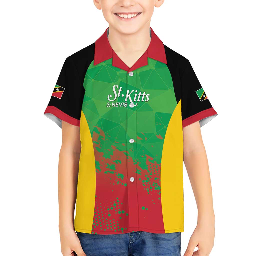 Custom Saint Kitts and Nevis Cricket Kid Hawaiian Shirt Simple Style