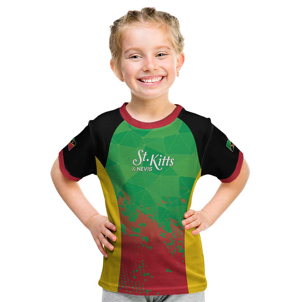 Custom Saint Kitts and Nevis Cricket Kid T Shirt Simple Style