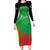 Custom Saint Kitts and Nevis Cricket Long Sleeve Bodycon Dress Simple Style