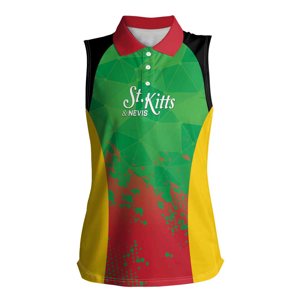 Custom Saint Kitts and Nevis Cricket Women Sleeveless Polo Shirt Simple Style