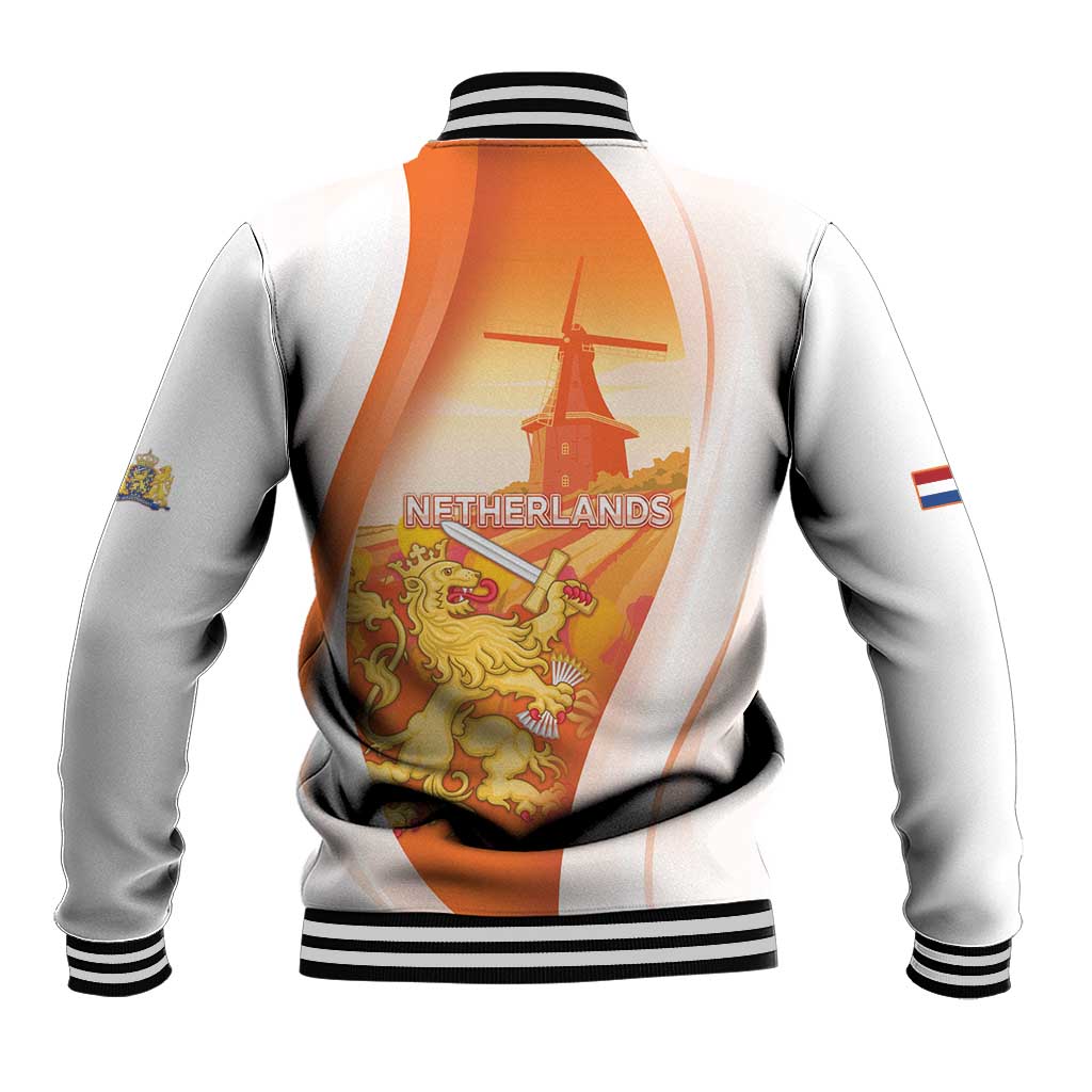 Netherlands Koninginnedag Baseball Jacket Nederland Windmill Lion Heritage