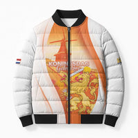 Netherlands Koninginnedag Bomber Puffer Jacket Nederland Windmill Lion Heritage