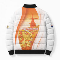 Netherlands Koninginnedag Bomber Puffer Jacket Nederland Windmill Lion Heritage