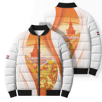 Netherlands Koninginnedag Bomber Puffer Jacket Nederland Windmill Lion Heritage