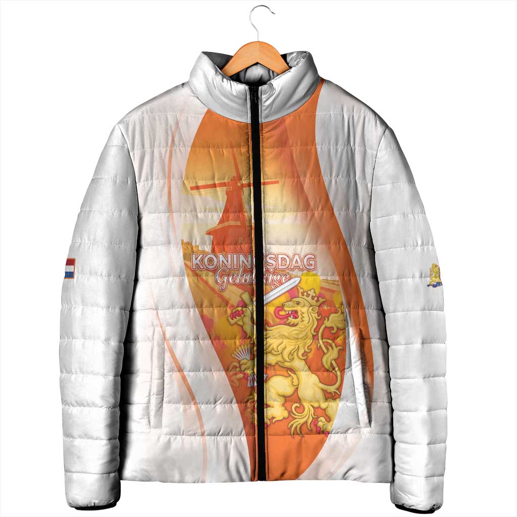 Netherlands Koninginnedag Padded Jacket Nederland Windmill Lion Heritage