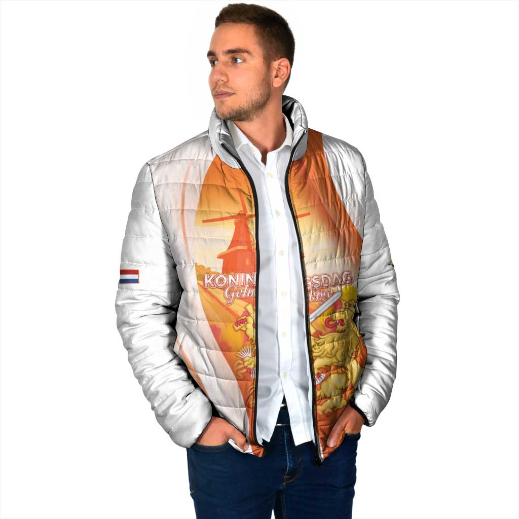 Netherlands Koninginnedag Padded Jacket Nederland Windmill Lion Heritage