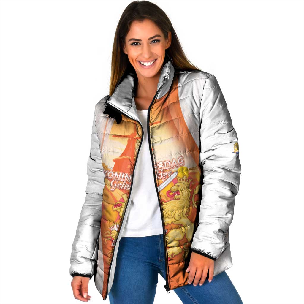 Netherlands Koninginnedag Padded Jacket Nederland Windmill Lion Heritage