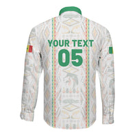 Custom Senegal Football 2026 Long Sleeve Button Shirt Car Rapide-Inspired Pattern
