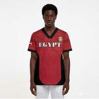 Custom Egypt Football 2026 Scrub Top Go Pharaohs Special Style