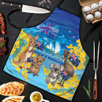 Happy Australia Flag Day Apron Aussie Animals Grunge Style