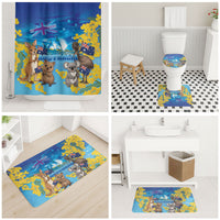 Happy Australia Flag Day Bathroom Set Aussie Animals Grunge Style