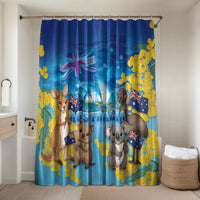 Happy Australia Flag Day Bathroom Set Aussie Animals Grunge Style