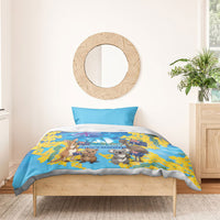 Happy Australia Flag Day Bedding Set Aussie Animals Grunge Style