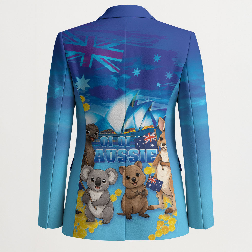 Happy Australia Flag Day Blazer Aussie Animals Grunge Style