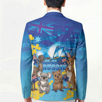 Happy Australia Flag Day Blazer Aussie Animals Grunge Style