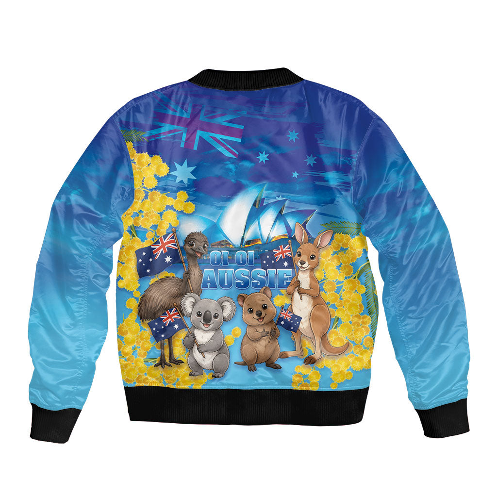 Happy Australia Flag Day Bomber Jacket Aussie Animals Grunge Style