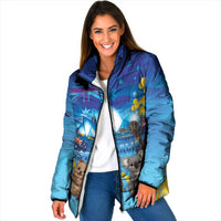 Happy Australia Flag Day Padded Jacket Aussie Animals Grunge Style